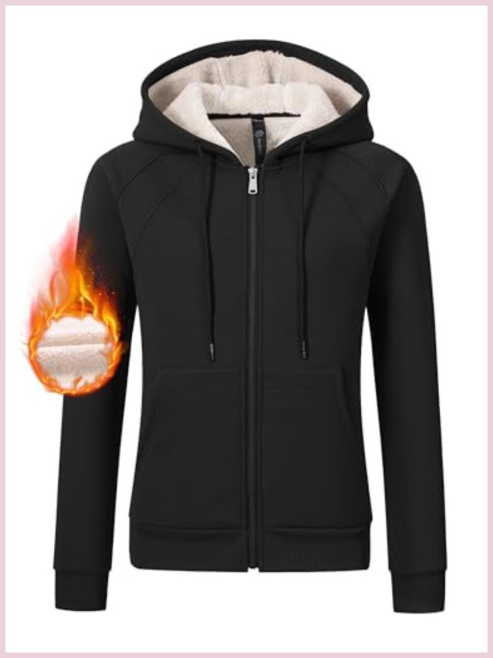 MoFiz Women's Zip Up Fleece Sherpa Hoodie Warm Winter Coat